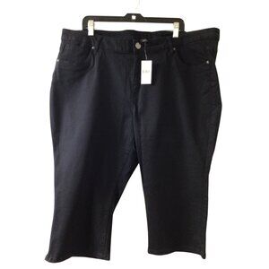 NWT Lane Bryant Jeans Women’s 24 Black Cropped Pedal Pushers Capri Crop Denim